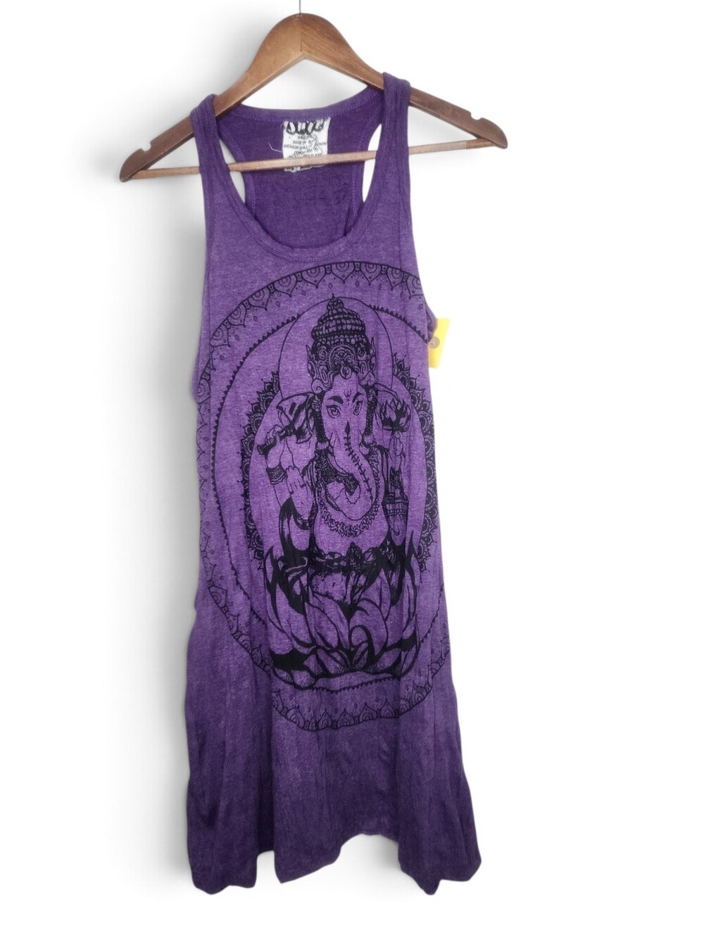 Sure Design Ganesha Cotton Tank Dress in Purple Size M